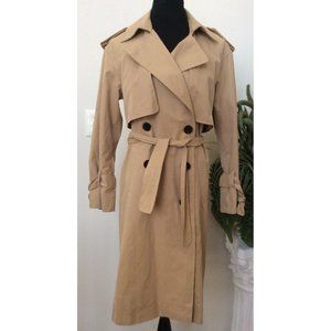 Zara Basic Women’s Beige Double Breasted Trench Coat Jacket Size S EUC! $119